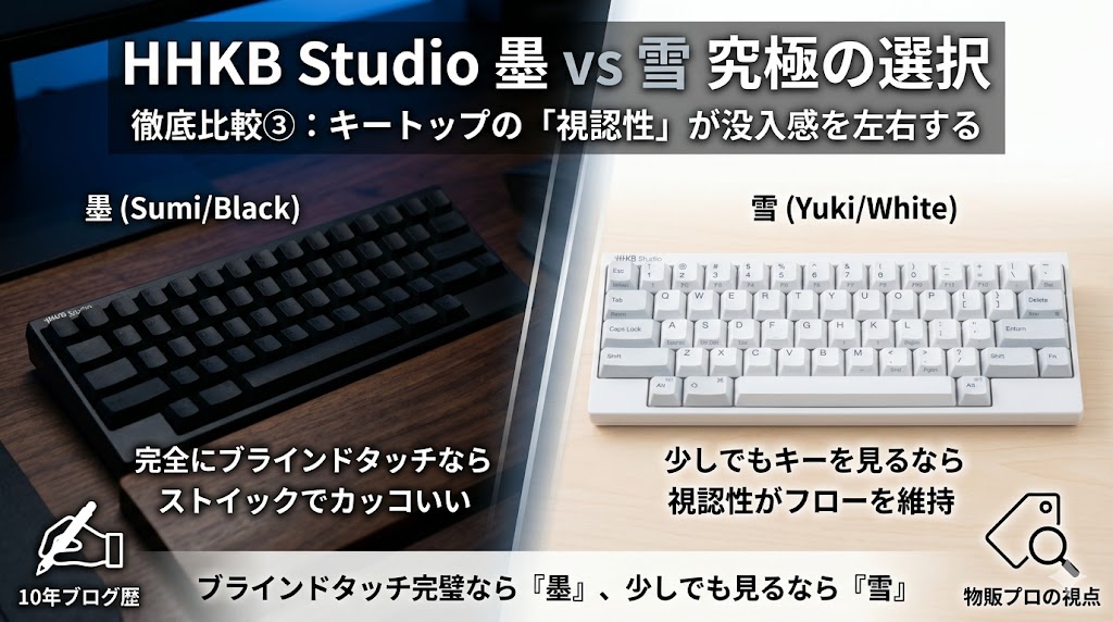 HHKB Studio「墨」と「雪」を比較！汚れの目立ちにくさと統一感の正解