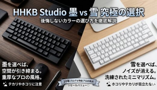 【徹底比較】HHKB Studio「墨」と「雪」はどっち！汚れの目立ちにくさと統一感の正解は