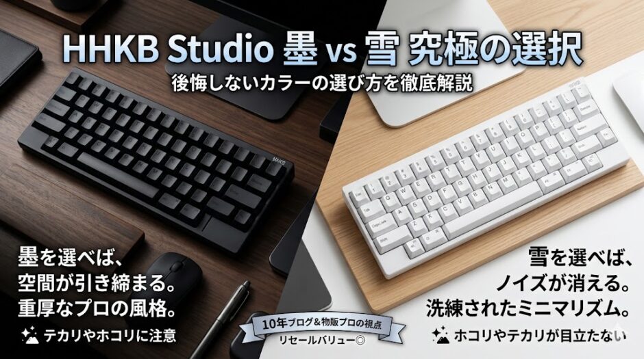 徹底比較】HHKB Studio「墨」と「雪」はどっち！汚れの目立ちにくさと
