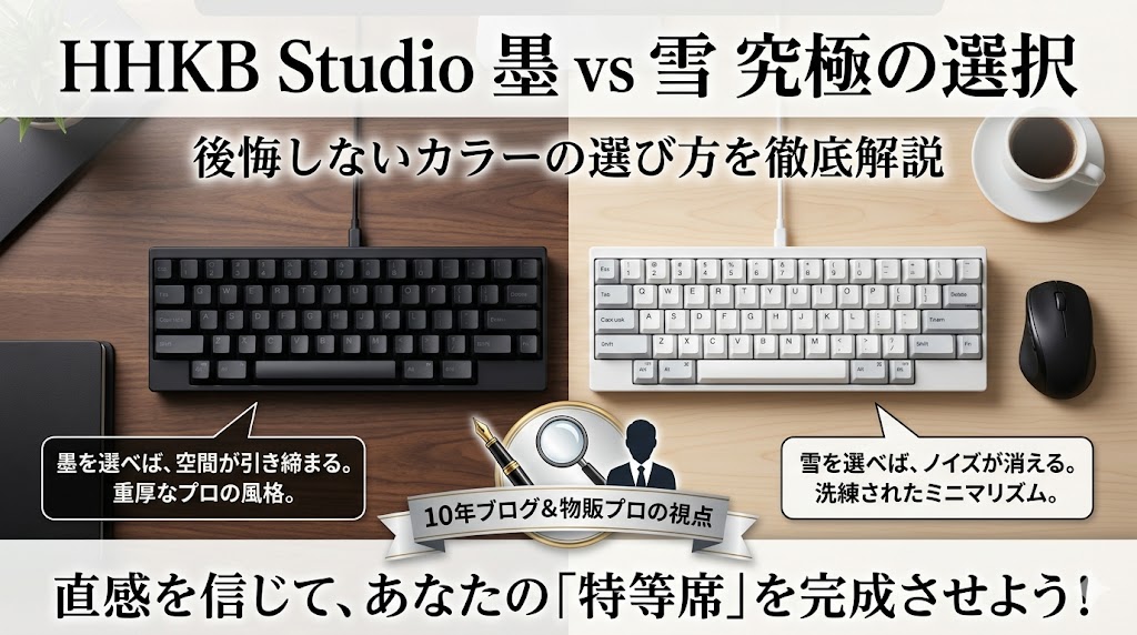 HHKB Studio「墨」と「雪」を比較！汚れの目立ちにくさと統一感の正解
