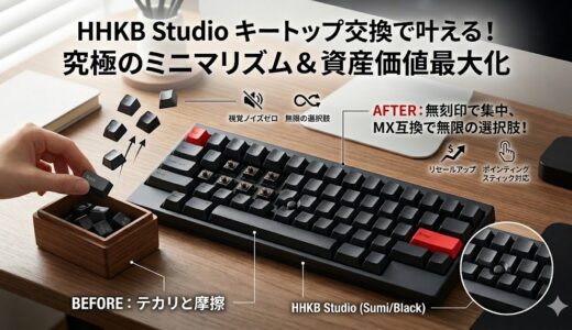 購入後にイメチェン！HHKB Studioのキートップ交換の魅力（無刻印・雪など）