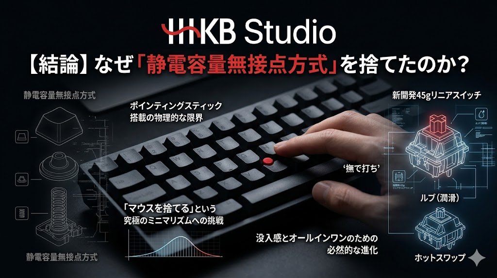 HHKB Studioなぜメカニカル？静電容量無接点方式を捨てた理由と打鍵感