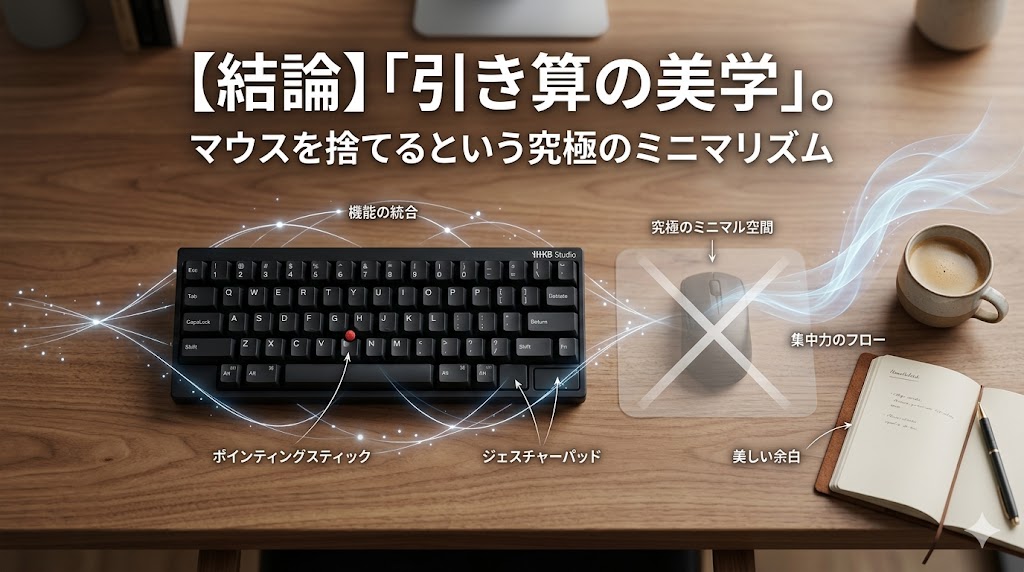 マウスを手放す。HHKB Studioが叶える極限までミニマルなデスク環境 | HHKB Studio完全教本|設定からトラブル解決までの全記録