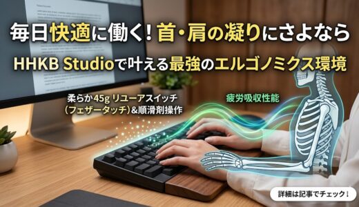 HHKB Studioで肩こりは減る？45gリニアスイッチが疲労軽減に効く理由