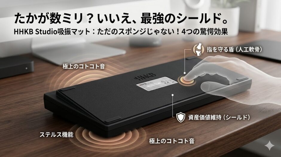吸振マットの効果は？HHKB Studioの打鍵音をさらに極めるカスタマイズ